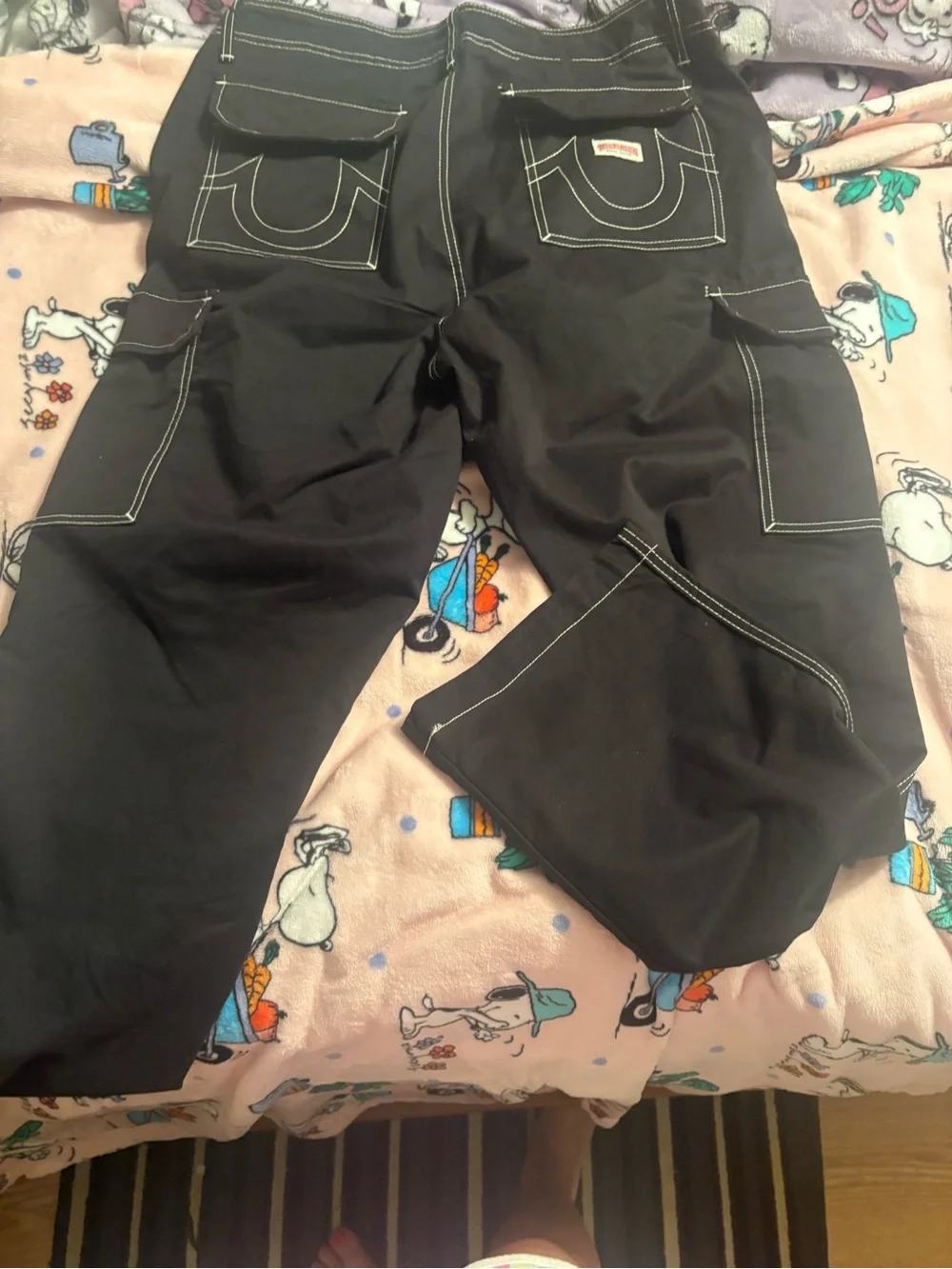 True religion Men's Black Cargo Pants - Classic Workwear Style nwt size 34